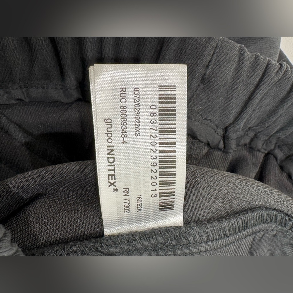 ZARA Charcoal Pull-On Casual Pants Relaxed Straight Leg Elastic Waist XS - Picture 13 of 15